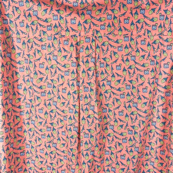 Vineyard Vines Pineapple Cape Cocktails Shirt Medium S/S Coral Pink Yellow NEW! - Picture 10 of 12